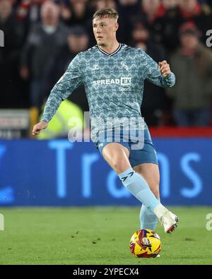 Sheffield, Großbritannien. November 2024 30. Daniel Ballard von Sunderland während des Sky Bet Championship Matches Sheffield United vs Sunderland in der Bramall Lane, Sheffield, Großbritannien, 29. November 2024 (Foto: Alfie Cosgrove/News Images) in Sheffield, Großbritannien am 11/30/2024. (Foto: Alfie Cosgrove/News Images/SIPA USA) Credit: SIPA USA/Alamy Live News Stockfoto