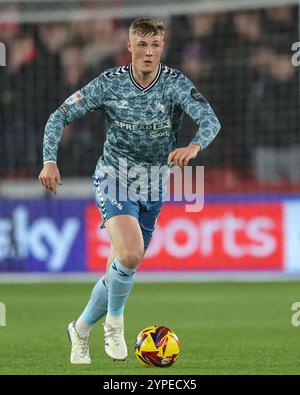 Sheffield, Großbritannien. November 2024 30. Daniel Ballard von Sunderland während des Sky Bet Championship Matches Sheffield United vs Sunderland in der Bramall Lane, Sheffield, Großbritannien, 29. November 2024 (Foto: Alfie Cosgrove/News Images) in Sheffield, Großbritannien am 11/30/2024. (Foto: Alfie Cosgrove/News Images/SIPA USA) Credit: SIPA USA/Alamy Live News Stockfoto