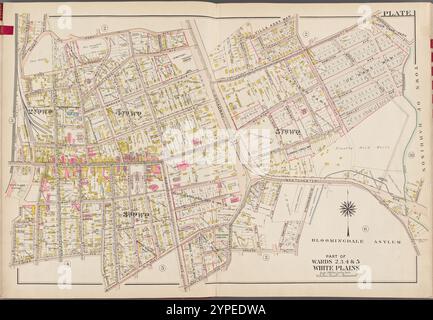 Westchester, V. 1, Double Page Plate No. 1 [Karte begrenzt durch Park Ave., Ross St., Harrison St., Underhill Ave., Westchester North St., Bloomingale Rd., Greene PL., Maple Ave., NY Post Rd., Fisher Ave., Bank St.] 1910 - 1911 Stockfoto