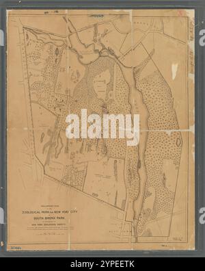 Vorläufiger Plan des zoologischen Parks für New York City im South Bronx Park: Wie von der New York Zoological Society 1896 von Hornaday, William T. (William Temple), 1854-1937 vorgeschlagen Stockfoto