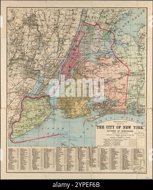 Bridgmans neue Karte der Stadt New York : geteilt in Boroughs, with its Environment 1897 by Bridgman, E. C. Stockfoto