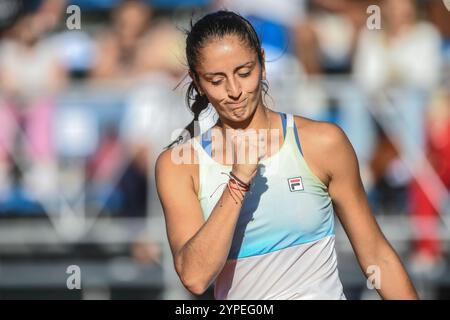 Buenos Aires (29. November 2024). Jazmin Ortenzi (Argentinien) spielt bei den WTA 125 Argentina Open 2024 Credit: Mariano Garcia/Alamy Live News Stockfoto