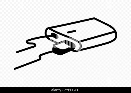 Vektor-Illustration von Hand gezeichnetem Ladegerät Kritzelei auf transparentem Hintergrund Stock Vektor