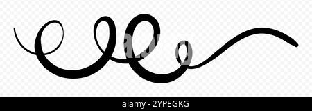 Vektor Hand gezeichnet geschweifte Linie auf transparentem Hintergrund Stock Vektor