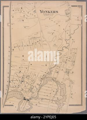 Platte 20: Yonkers, Westchester Co. N.Y. (Spuyten Duvil.) 1868 by Beers, F. W. (Frederick W.) Stockfoto