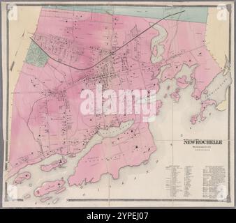 Platte 38: New Rochelle, Westchester Co. N.Y. 1868 von Beers, F. W. (Frederick W.) Stockfoto