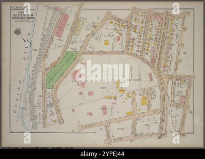 Platte 56, Teil von Abschnitt 11, Borough of the Bronx. [Begrenzt durch W. 183rd Street, Aqueduct Avenue East, W. 181st Street, Harrison Avenue, W. 179th Street, Loring Place, W. 180th Street.] 1921 von G.W. Bromley & Co. Stockfoto