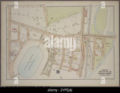 Platte 70, Teil von Sektion 12, Borough of the Bronx. [Begrenzt durch E. 211th Street, Webster Avenue, Parkside Place, E. 209th Street, Perry Avenue, Holt Place, Reservoir Oval East, Reservoir Oval West und Bainbridge Avenue.] 1921 von G.W. Bromley & Co. Stockfoto