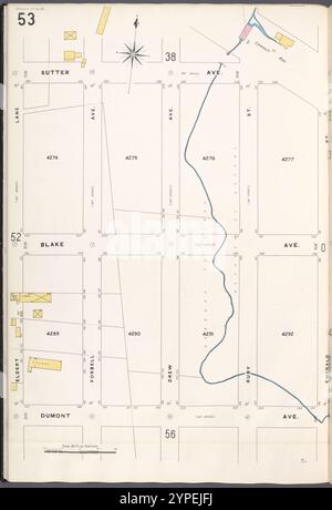 Brooklyn V. 8, Plate No. 53 [Karte begrenzt durch Sutter Ave., Emerald Ave., Dumont Ave., Eldert Lane] 1884 - 1936 Stockfoto