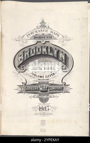 Versicherungskarten von Brooklyn City of New York Volume Eleven. Veröffentlicht von der Sanborn MAP co. 11, Broadway, New York. 1905. 1884 - 1936 Stockfoto