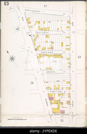 Brooklyn V. 11, Platte Nr. 53 [Karte begrenzt durch 87th St., 5th Ave., 92nd St., 4th Ave.] 1884 - 1936 Stockfoto