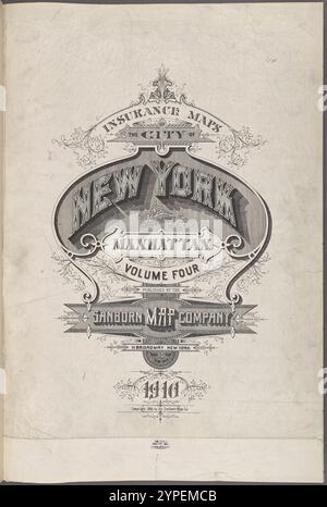 Versicherungskarten der Stadt New York, Borough of Manhattan. Band 4. Veröffentlicht von der Sanborn Map Company, 11 Broadway, New York, 1910. 1910 Stockfoto