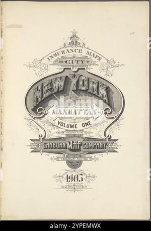 Versicherungskarten der Stadt New York, Borough of Manhattan. Volume 1. Veröffentlicht von der Sanborn Map Company, 1905. 1884 - 1936 Stockfoto