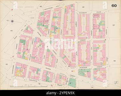 Manhattan, V. 3, Double Page Plate No. 60 [Map Bounded by Waverley PL., Perry St., Greenwich St., Gansevoort St.] 1895 Stockfoto