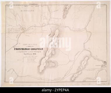 Kopie einer Karte eines Teils des Frostburgh Coalfield : wie aus der aktuellen Umfrage 1844 zusammengestellt Stockfoto