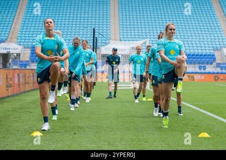 Robina, Australien. November 2024 30. Gold Coast, Australien, 30. November 2024: Spieler der Matildas während des CommBank Matildas Trainings für das Spiel gegen brasilianische Frauen im CBUS Super Stadium in Robina, Australien Matthew Starling (Promediapix/SPP) Credit: SPP Sport Press Photo. /Alamy Live News Stockfoto