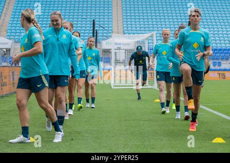 Robina, Australien. November 2024 30. Gold Coast, Australien, 30. November 2024: Spieler der Matildas während des CommBank Matildas Trainings für das Spiel gegen brasilianische Frauen im CBUS Super Stadium in Robina, Australien Matthew Starling (Promediapix/SPP) Credit: SPP Sport Press Photo. /Alamy Live News Stockfoto