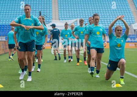 Robina, Australien. November 2024 30. Gold Coast, Australien, 30. November 2024: Spieler der Matildas während des CommBank Matildas Trainings für das Spiel gegen brasilianische Frauen im CBUS Super Stadium in Robina, Australien Matthew Starling (Promediapix/SPP) Credit: SPP Sport Press Photo. /Alamy Live News Stockfoto