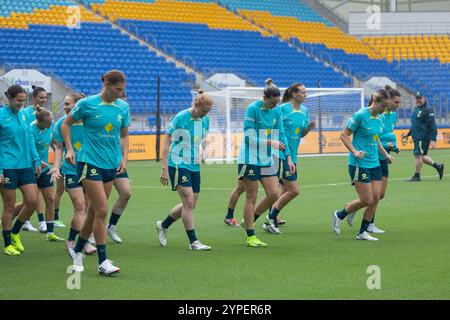 Robina, Australien. November 2024 30. Gold Coast, Australien, 30. November 2024: Spieler der Matildas während des CommBank Matildas Trainings für das Spiel gegen brasilianische Frauen im CBUS Super Stadium in Robina, Australien Matthew Starling (Promediapix/SPP) Credit: SPP Sport Press Photo. /Alamy Live News Stockfoto