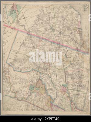 Karte eines Teils von Bergen, Passaic, Essex, Counties, N.J. und eines Teils von Rockland County, N.Y. 1886 Stockfoto