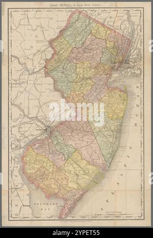 Rand, McNally & Co., New Jersey 1890 Stockfoto