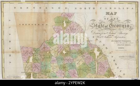 Karte des Bundesstaates Georgia: Aus aktuellen Umfragen und den authentischsten Informationen 1830 von Hoogland, William, 1794 oder 1795-1832 Stockfoto