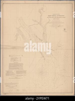 Vorläufige Karte der Port Royal Entrance, Beaufort Broad and Chechessee Rivers, South Carolina 1862 von Bache, A.D. (Alexander Dallas), 1806-1867 Stockfoto