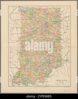 Indiana 1890 von John Bartholomew & Co. Stockfoto