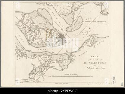 Plan der Belagerung von Charlestown in South Carolina 1787-03-01, von Faden, William, 1749-1836 Stockfoto