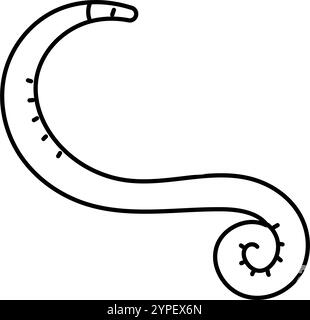 Pinwurm Parasitenlinie Symbol Vektor Illustration Stock Vektor