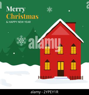 Happy Holidays Social Media mit handgezeichneter Hintergrundvorlage-Illustration Stock Vektor