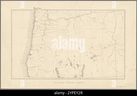 Karte des Oregon Territoriums: Wahrscheinlich für die zehnte Volkszählung der Vereinigten Staaten 1884 von den Vereinigten Staaten vorbereitet. Census Office Stockfoto