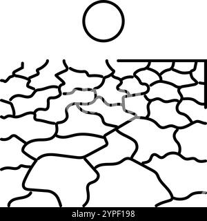 Trockenheit Wetter Naturphänomene Linie Symbol Vektor Illustration Stock Vektor