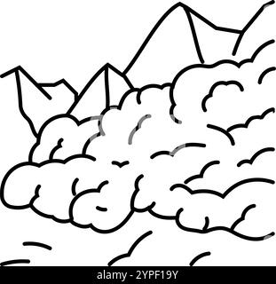 Lawinenwetter natürliche Phänomene Linie Symbol Vektor Illustration Stock Vektor