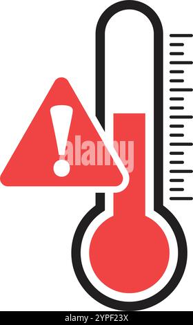 Thermometersymbol in flacher Ausführung. Vektordarstellung der Klimaregelung auf isoliertem Hintergrund. Wetterwechselschild Geschäftskonzept. Stock Vektor