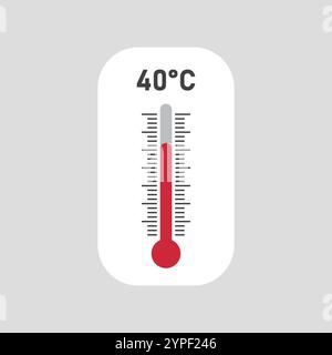 Thermometersymbol in flacher Ausführung. Vektordarstellung der Klimaregelung auf isoliertem Hintergrund. Wetterwechselschild Geschäftskonzept. Stock Vektor