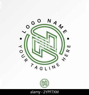 Logo Design Grafikkonzept Kreativ Premium Vektor Stock Bild Grafik Initial N oder Z zwei Doppellinien Schriftkreis Infinity Monogramm Typografie Technologie Stock Vektor
