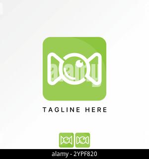 Logo Design Grafik Konzept kreative Premium Vektor Stock Bild Grafik Objektiv Kamera Videokreis Infinity Anwendung Auge Spion Monogramm Typografie Technologie Stock Vektor