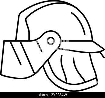 Feuerwehrhelm Wildbrand Katastrophenlinie Icon Illustration Stock Vektor
