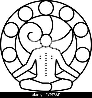 Chakras ayurveda Linie Symbol Vektor Illustration Stock Vektor