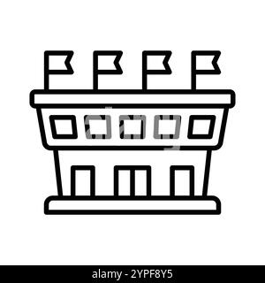 Anpassbare Ikone des Stadions in bearbeitbarem Stil, isoliert auf weißem Hintergrund Stock Vektor