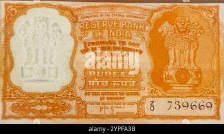 Ausgabe von fünf Rupien durch die Reserve Bank of India Stockfoto