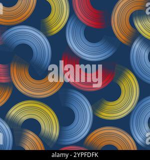 Trendiger geometrischer Hintergrund mit abstrakten Kreisen. Kartendesign. Futuristisches, dynamisches Muster. Vektorabbildung Stock Vektor