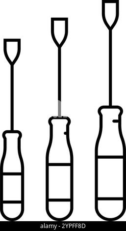 Schraubendreher Autoreparaturwerkzeug Linie Symbol Vektor Illustration Stock Vektor