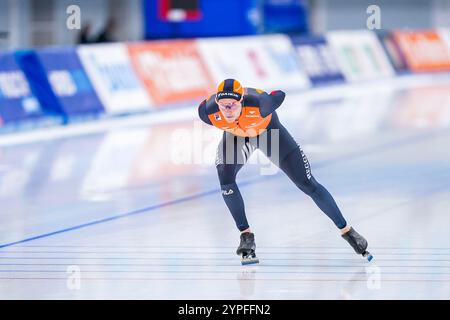 Peking, China. November 2024 30. PEKING, CHINA - NOVEMBER 30: Marcel Bosker tritt auf der 5000m-Strecke der Frauen während der ISU World Cup Speed Skating 2 im National Speed Skating Oval am 30. November 2024 in Peking an (Foto: Andre Weening/Orange Pictures) Credit: Orange Pics BV/Alamy Live News Stockfoto