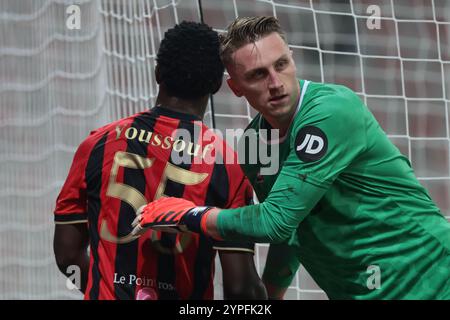 Nizza, Frankreich. November 2024. Während des Spiels der UEFA Europa League im Allianz Riviera Stadium in Nizza. Der Bildnachweis sollte lauten: Jonathan Moscrop/Sportimage Credit: Sportimage Ltd/Alamy Live News Stockfoto