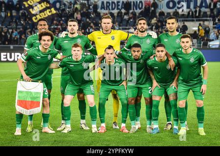 Rom, Italie. November 2024. Team von Ludogorets Razgrad während der UEFA Europa League, League Phase MD5 Fußballspiel zwischen SS Lazio und PFK Ludogorets Razgrad am 28. November 2024 im Stadio Olimpico in Rom, Italien - Foto Matthieu Mirville (M Insabato)/DPPI Credit: DPPI Media/Alamy Live News Stockfoto