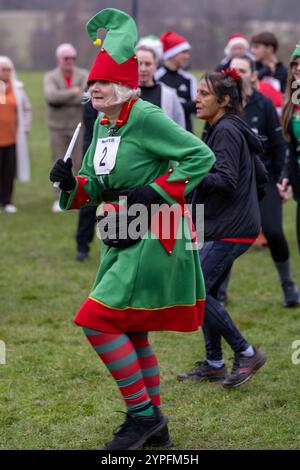 Brentwood Essex 30. November 2024 festlicher Mental 'Elf Fun Run zur Unterstützung der Mental Health Charity Mind; im Weald Park, Brentwood Essex Credit: Ian Davidson/Alamy Live News Stockfoto