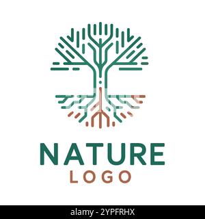 Natur-Logo, Logo-Design-Logo, Umweltfreundliches Logo, Grünes Logo, Nachhaltigkeitslogo, Organisches Logo, Umwelt-Logo, Erde-Logo, Baum-Logo, Blatt-Logo Stock Vektor