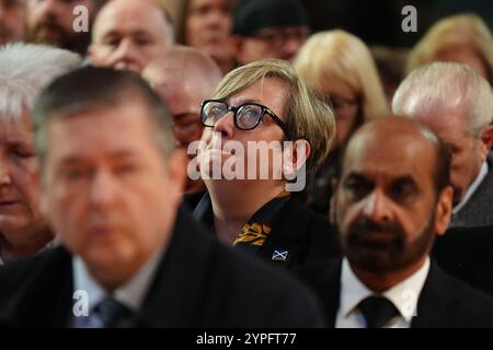 Die ehemalige SNP-Abgeordnete Joanna Cherry bei der öffentlichen Gedenkfeier für den ehemaligen schottischen Ersten Minister Alex Salmond, der im vergangenen Monat im Alter von 69 Jahren starb, in der St Giles Cathedral in Edinburgh. Bilddatum: Samstag, 30. November 2024. Stockfoto